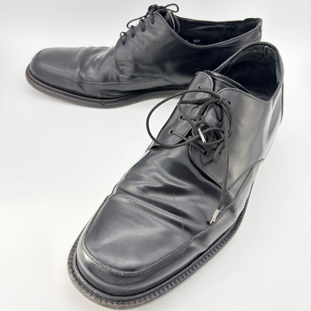 Mezlan Alcoy Black Leather Apron Toe Derby Dress Shoes Mens‎ 11 Made in Spain